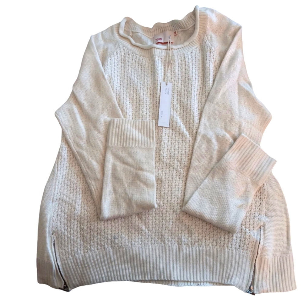 Yoon Anthropologie Sweater Long Sleeve White Size M